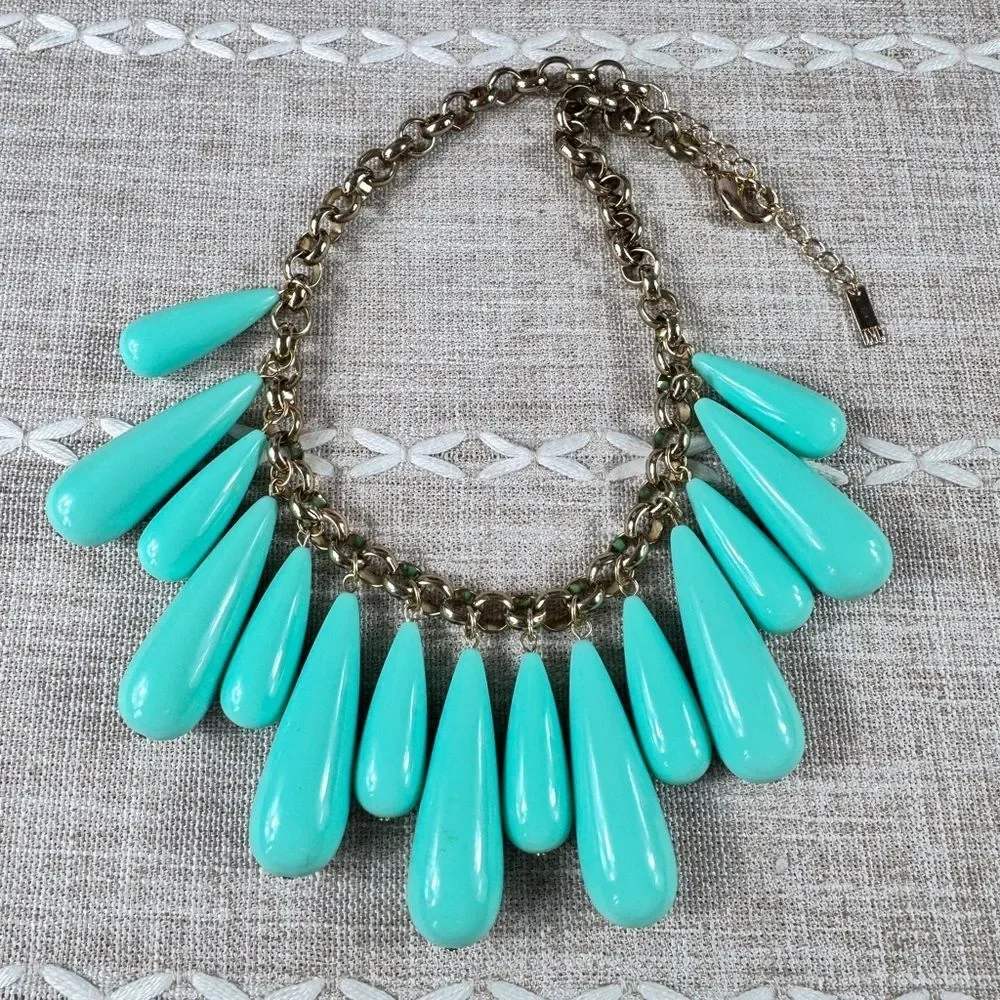Inc Elegant Faux Turquoise Teardrop Necklace